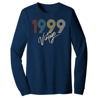 Limited Vintage 1999 Birthday Long Sleeve T-Shirt – Navy