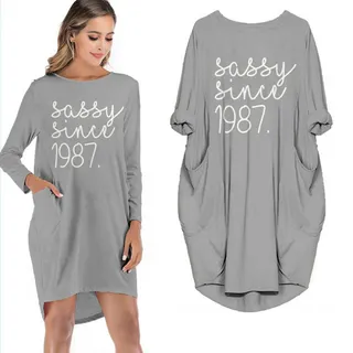 Sassy Since 1987 Limited Edition Pocket Dress – Grey