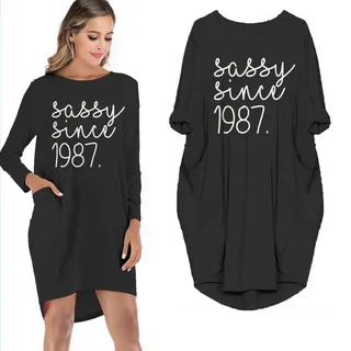 Sassy Since 1987 Limited Edition Pocket Dress – Black