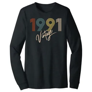 Limited Vintage 1991 Birthday Long Sleeve T-Shirt – Dark Grey Heather