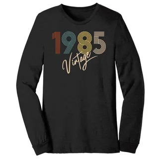 Limited Vintage 1985 Birthday Long Sleeve T-Shirt – Black Heather