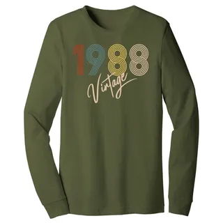 Limited Vintage 1988 Birthday Long Sleeve T-Shirt – Military Green
