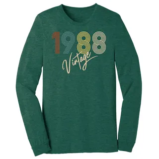 Limited Vintage 1988 Birthday Long Sleeve T-Shirt – Heather Forest