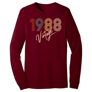 Limited Vintage 1988 Birthday Long Sleeve T-Shirt – Cardinal