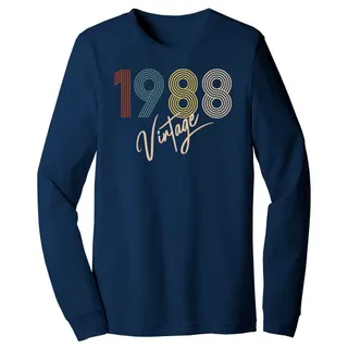 Limited Vintage 1988 Birthday Long Sleeve T-Shirt – Navy