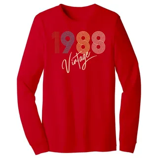Limited Vintage 1988 Birthday Long Sleeve T-Shirt – Red