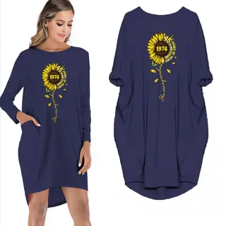 Birthday Outfits You Are My Sunshine 1974 Limited Edition Pocket Dress – Blue