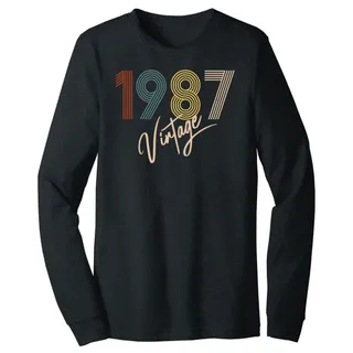 Limited Vintage 1987 Birthday Long Sleeve T-Shirt – Dark Grey Heather