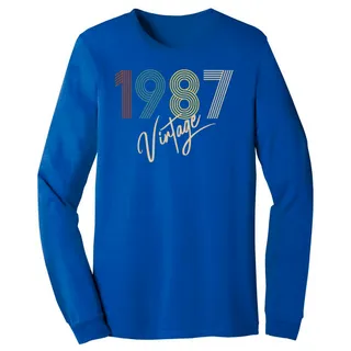 Limited Vintage 1987 Birthday Long Sleeve T-Shirt – True Royal