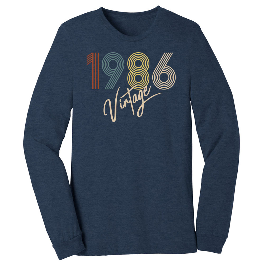 Limited Vintage 1986 Birthday Long Sleeve T-Shirt - variant image 1