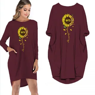 Birthday Outfits You Are My Sunshine 1973 Limited Edition Pocket Dress – Red