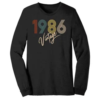 Limited Vintage 1986 Birthday Long Sleeve T-Shirt – Black Heather