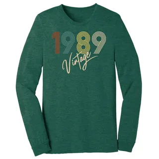 Limited Vintage 1989 Birthday Long Sleeve T-Shirt – Heather Forest