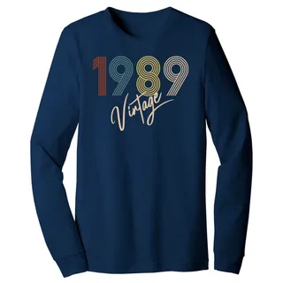 Limited Vintage 1989 Birthday Long Sleeve T-Shirt – Navy