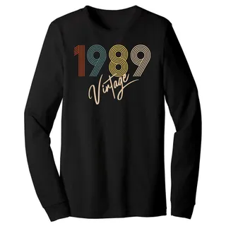 Limited Vintage 1989 Birthday Long Sleeve T-Shirt – Black