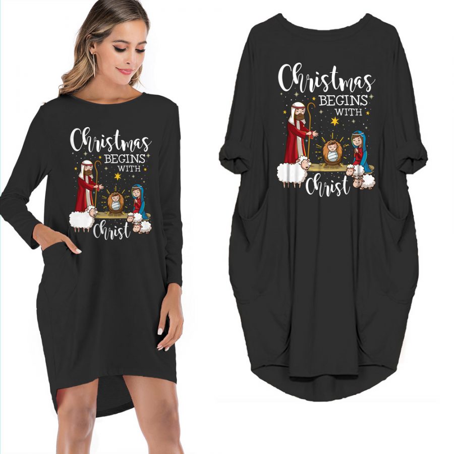 Christmas Begins With Christ Limited Edition Pocket Dress - variant image 1
