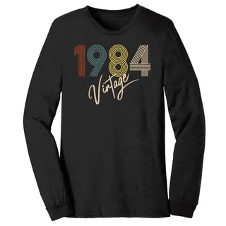Limited Vintage 1984 Birthday Long Sleeve T-Shirt – Black Heather