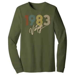Limited Vintage 1983 Birthday Long Sleeve T-Shirt – Military Green