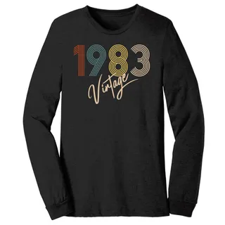 Limited Vintage 1983 Birthday Long Sleeve T-Shirt – Black Heather