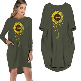 A Girl & Her Animals Living Life In Peace Limited Edition Pocket Dress Hippie Clothes – Green