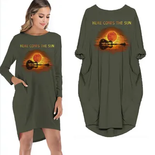 Here Comes The Sun Limited Edition Pocket Dress Hippie Clothes – Green