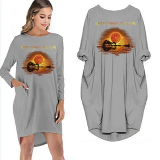 A Girl & Her Animals Living Life In Peace Limited Edition Pocket Dress Hippie Clothes – Grey