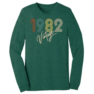 Limited Vintage 1982 Birthday Long Sleeve T-Shirt – Heather Forest