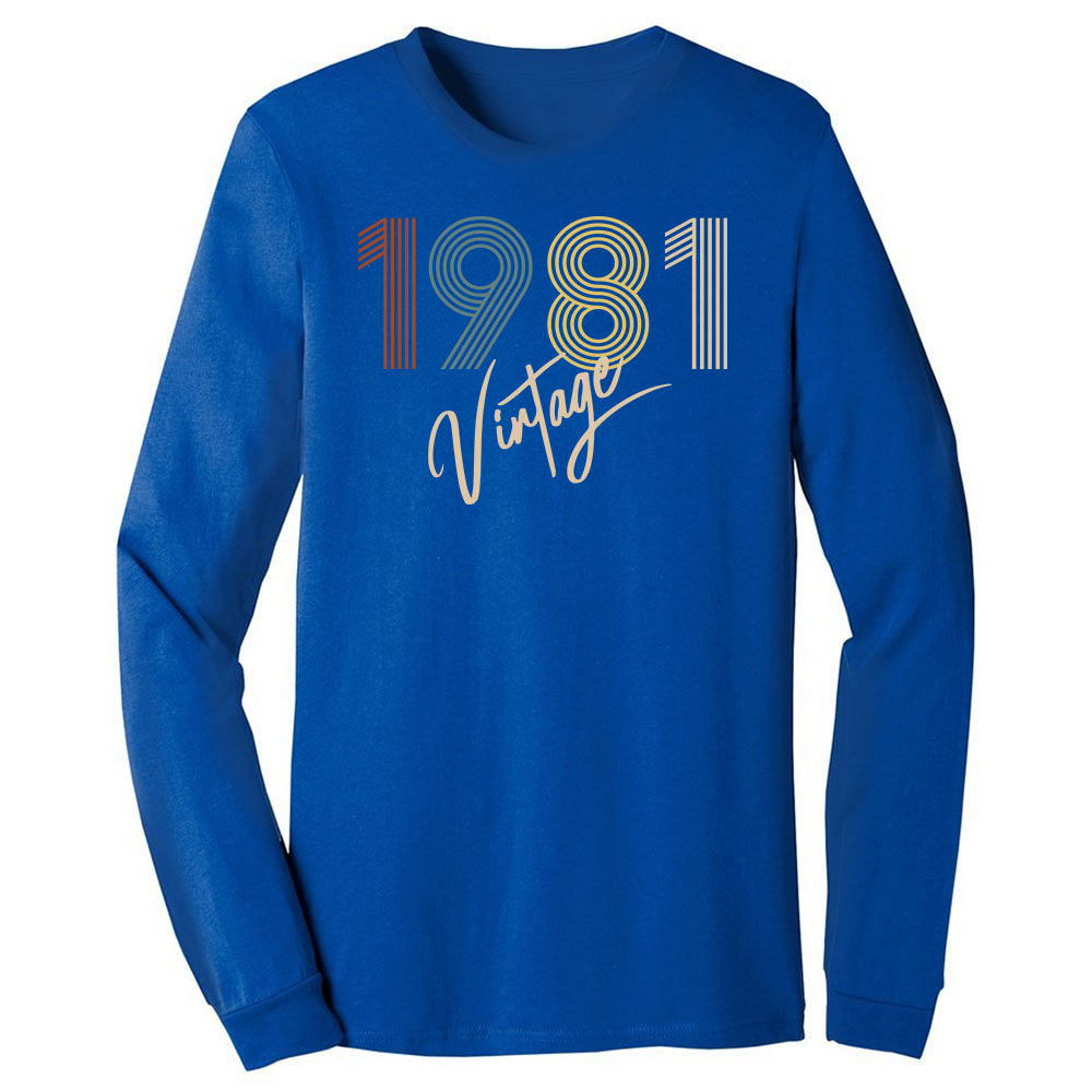 Limited Vintage 1981 Birthday Long Sleeve T-Shirt - variant image 1
