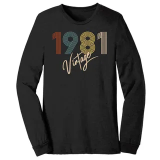 Limited Vintage 1981 Birthday Long Sleeve T-Shirt – Black Heather