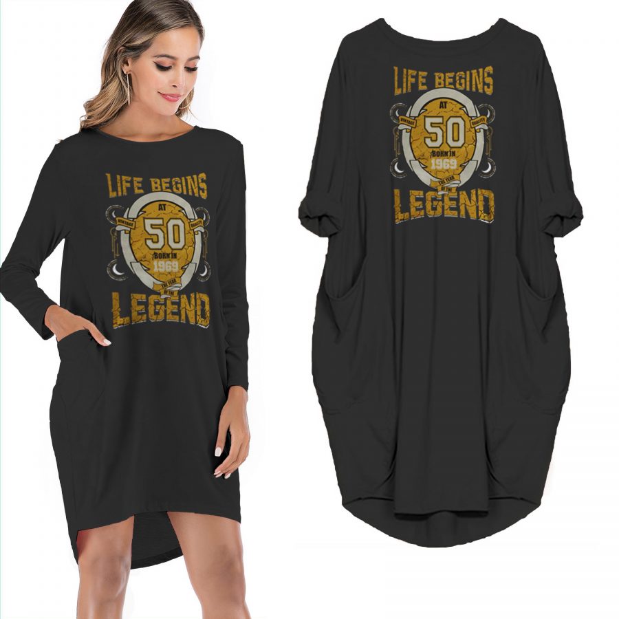 Life Begins 50 Born In 1969 The Year Of The Legend Limited Edition Pocket Dress - variant image 1