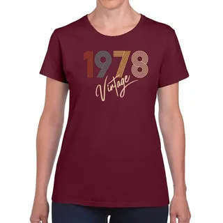 Limited Vintage 1978 Women's Birthday T-Shirt – Maroon