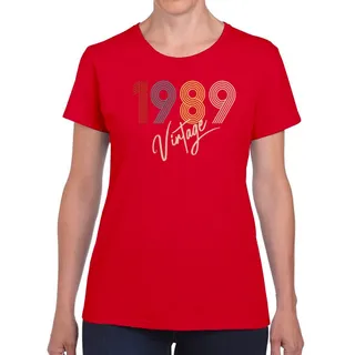 Limited Vintage 1989 Women's Birthday T-Shirt – Red