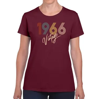 Limited Vintage 1966 Women's Birthday T-Shirt – Maroon