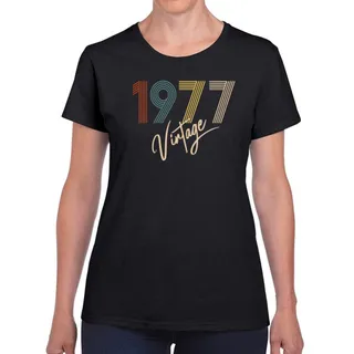 Limited Vintage 1977 Women's Birthday T-Shirt – Black