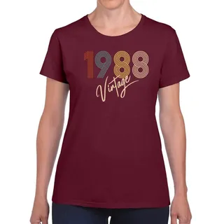 Limited Vintage 1988 Women's Birthday T-Shirt – Maroon
