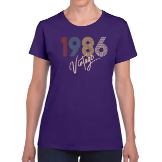 Limited Vintage 1986 Women's Birthday T-Shirt – Purple