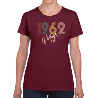Limited Vintage 1962 Women's Birthday T-Shirt – Maroon
