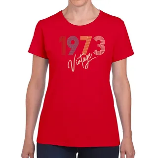 Limited Vintage 1973 Women's Birthday T-Shirt – Red