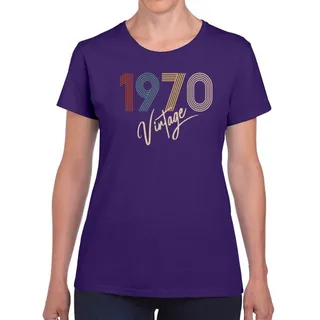 Limited Vintage 1970 Women's Birthday T-Shirt – Purple