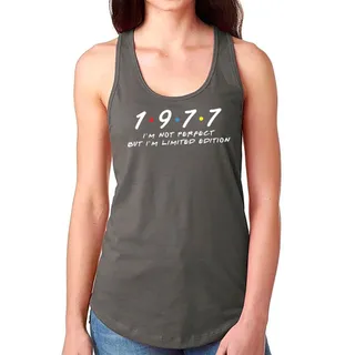 Not Perfect But Limited 1977 Women's Racerback Tank – Dark Grey
