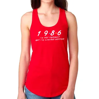 Not Perfect But Limited 1986 Women's Racerback Tank – Red