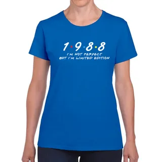 Not Perfect But Limited Edition 1988 Women's Birthday T-Shirt – Royal