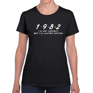 Not Perfect But Limited Edition 1982 Women's Birthday T-Shirt – Black