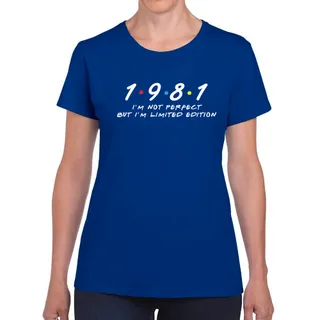 Not Perfect But Limited Edition 1981 Women's Birthday T-Shirt – Navy
