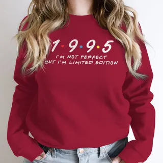Not Perfect But Limited Edition 1995 Birthday Sweatshirt – Cardinal Red