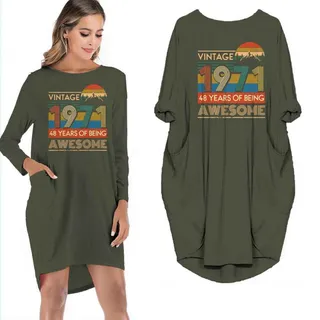 Birthday Outfits Vintage 1971 Pocket Dress – Green
