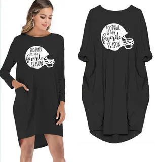 Football Is MY Favorite Season Limited Edition Pocket Dress – Black