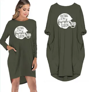 Football Is MY Favorite Season Limited Edition Pocket Dress – Green