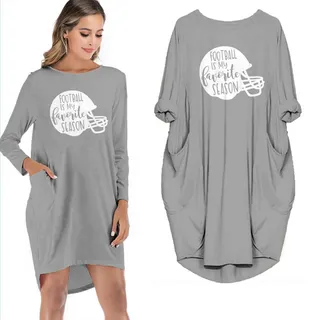 Football Is MY Favorite Season Limited Edition Pocket Dress – Grey
