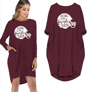 Football Is MY Favorite Season Limited Edition Pocket Dress – Red